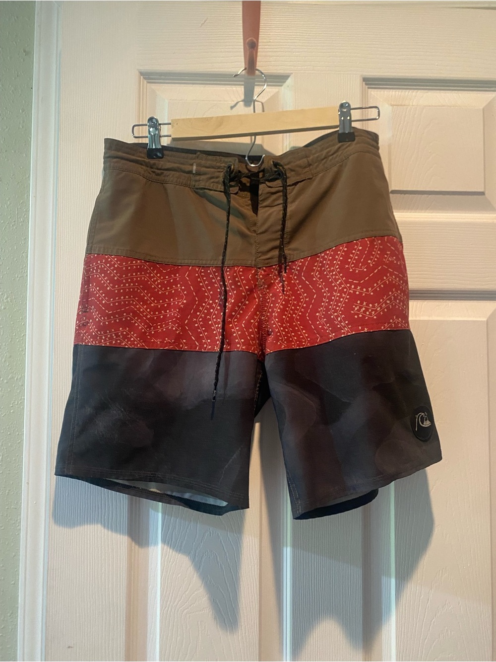 Quiksilver Olive, Red & Black Board Shorts